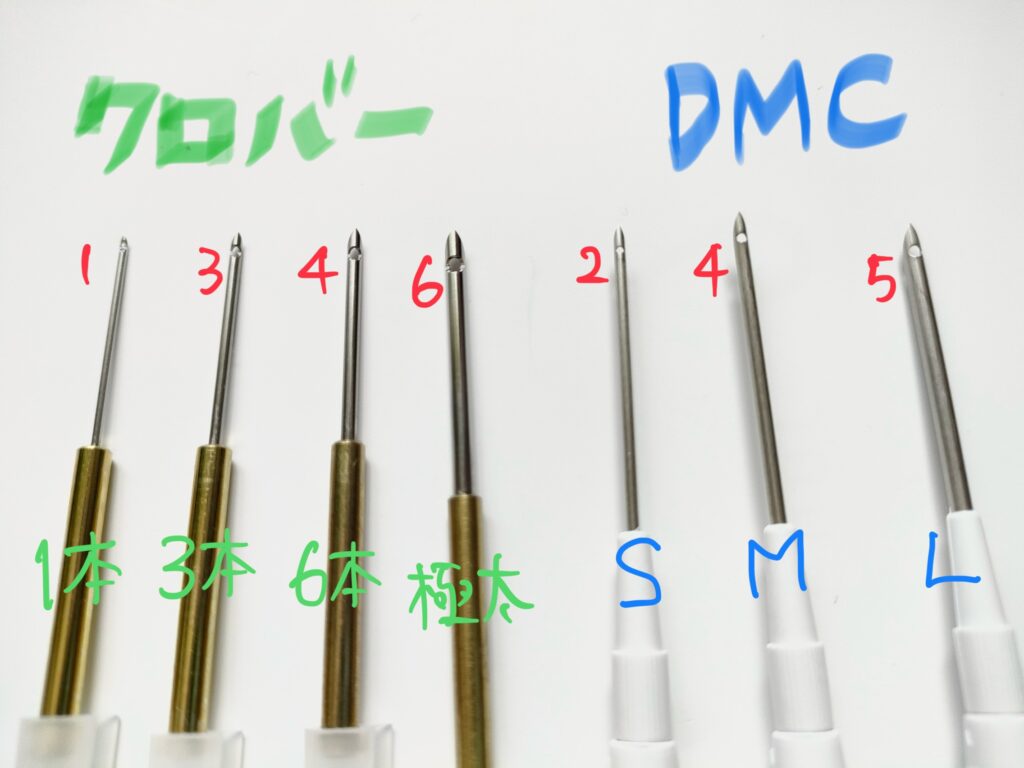 パンチニードル針比較クロバーとDMC