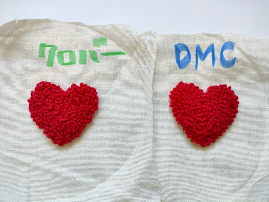 クロバーとDMC針比較ハート