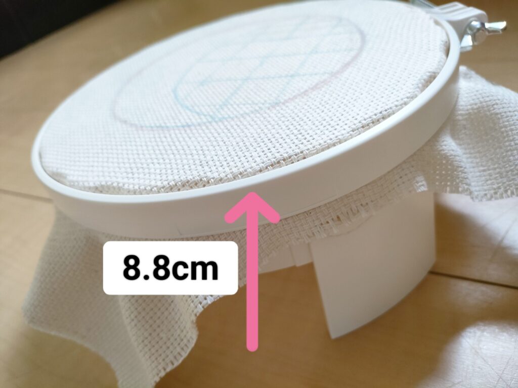 クロバーパンチニードル用フープ高さの図