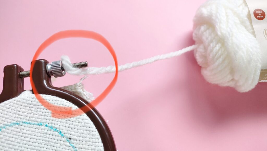 パンチニードル刺繍枠絡まりやすい図