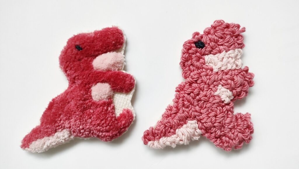 パンチニードルループカットあり、なし、比較