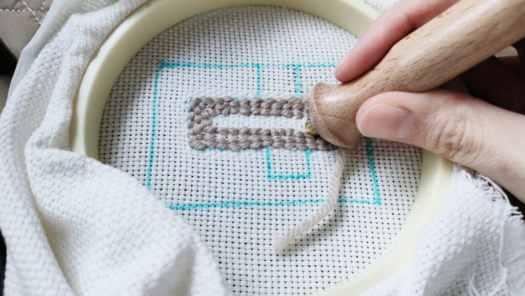 『はじめてのパンチニードル』本レビューDMCパンチニードル10号初心者の試作